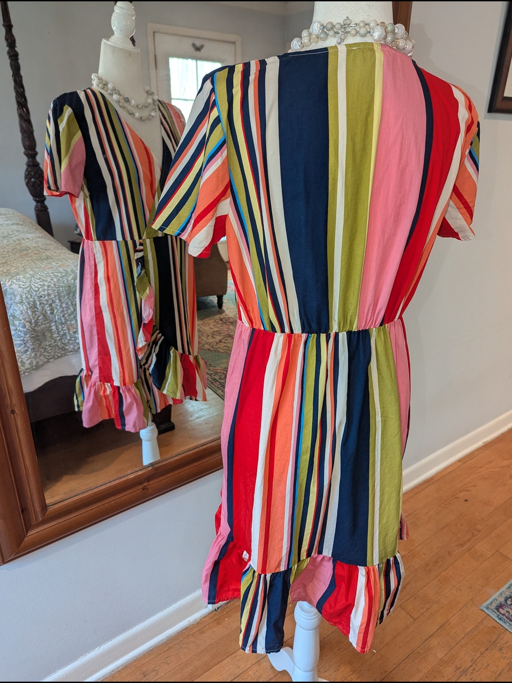 Bright Multi-Stripe Ruffle Dress - Picture 4 of 8